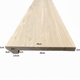 Solid oak windowsill with tapered front - 40mm thick