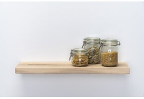 Eiken wandplank 55mm dikte geschaafd met geleefde voorkant zwevend montage systeem