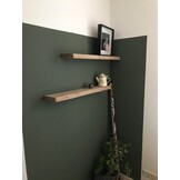 Eiken wandplank 55mm dikte geschaafd met geleefde voorkant zwevend montage systeem