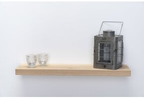 Eiken wandplank 55mm dikte geschaafd strak gezaagd met zwevend montage systeem