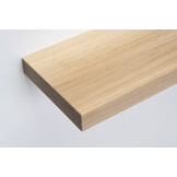 Eiken wandplank 55mm dikte geschaafd strak gezaagd met zwevend montage systeem