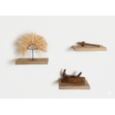 Eiken wandplank 3cm dikte geschaafd met geleefde voorkant zwevend montage systeem – set van 3