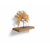 Eiken wandplank 4cm dikte geschaafd met geleefde voorkant zwevend montage systeem – set van 3