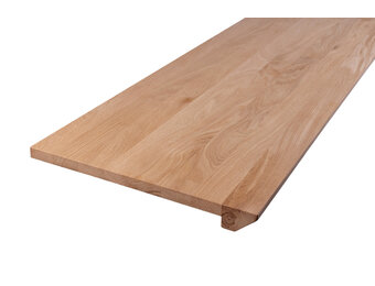 XXL Massief eiken overzet vensterbank met verjongde voorkant - 40mm dikte