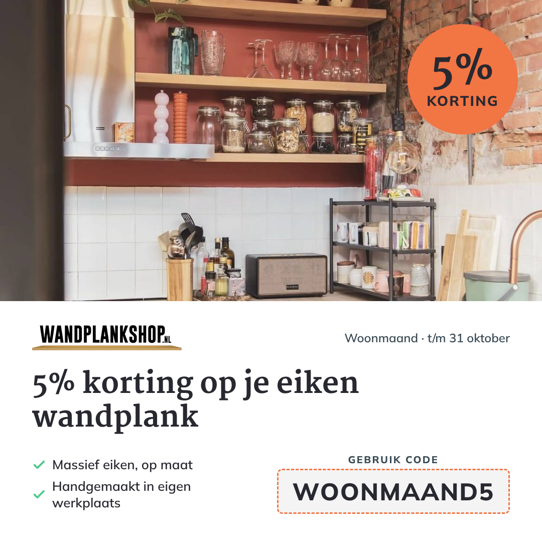 Woonmaand: 5% Korting op Eiken Wandplanken en Vensterbanken