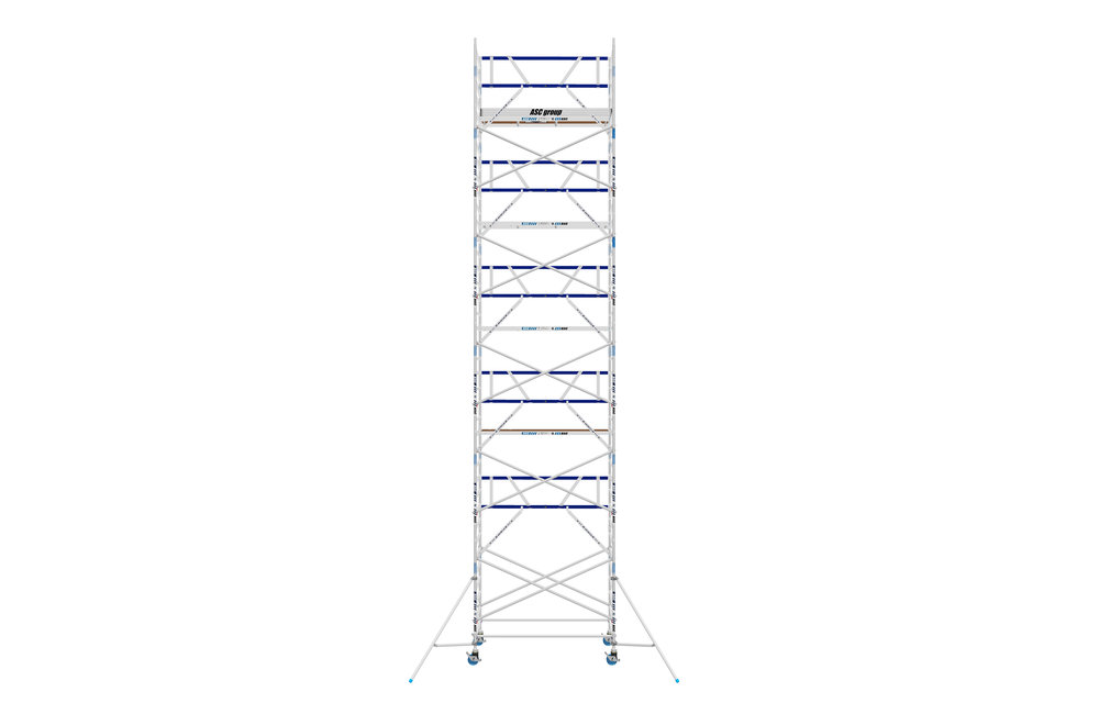 AGS Pro rolsteiger ASC 135x190x12.3 werkhoogte + enkele voorloopleuning