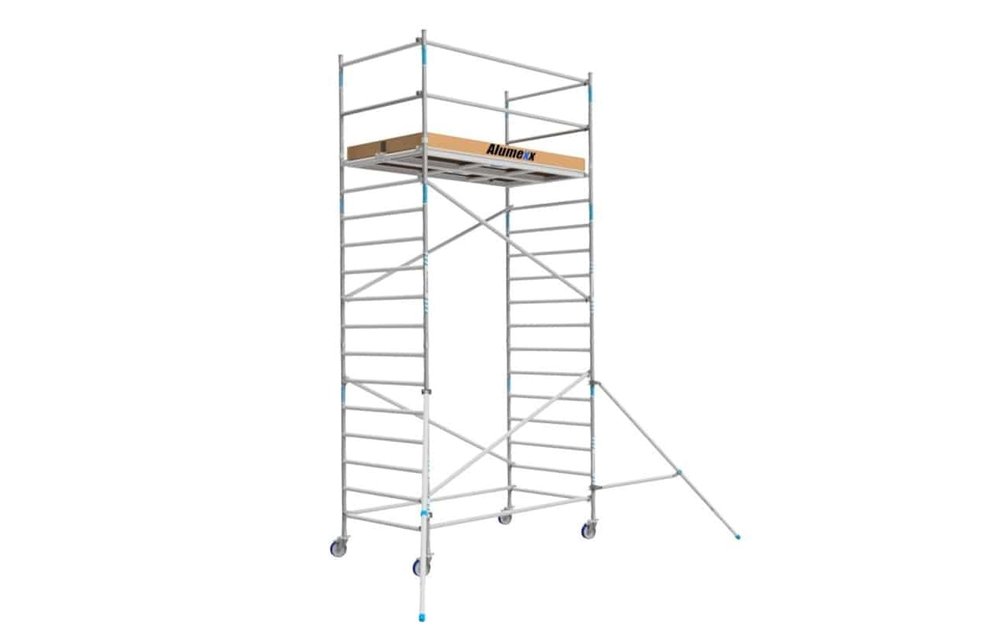 Basic rolsteiger 135 x 250 x 6,2m werkhoogte + Basic Carrier steigeraanhanger