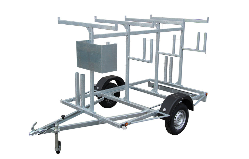 Basic rolsteiger 135 x 250 x 6,2m werkhoogte + Basic Carrier steigeraanhanger