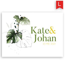www.Robin.cards Trouwkaart luxe enkel rechthoek Kate en Johan