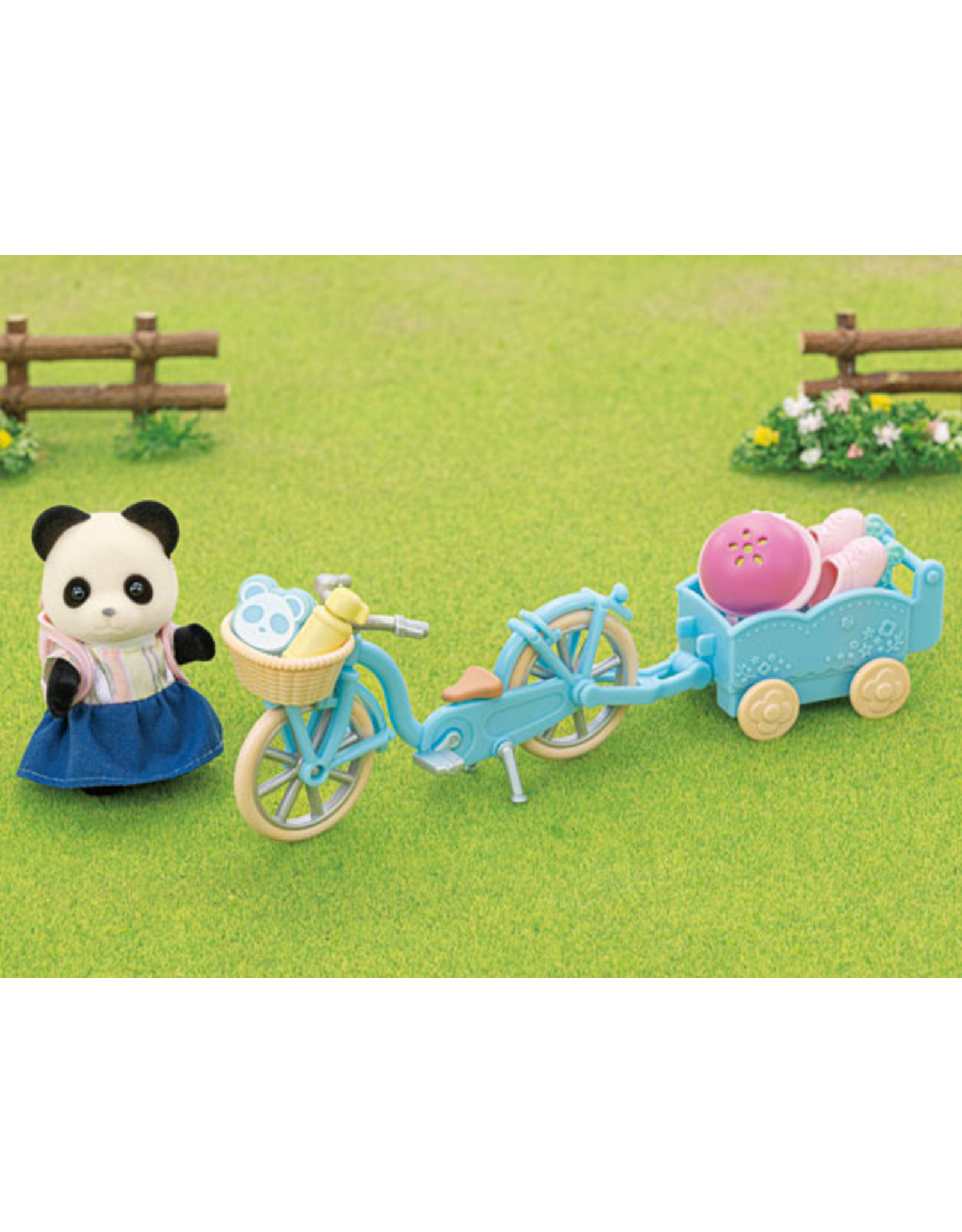 Sylvanian Families Fiets en Schaatsset Panda meisje