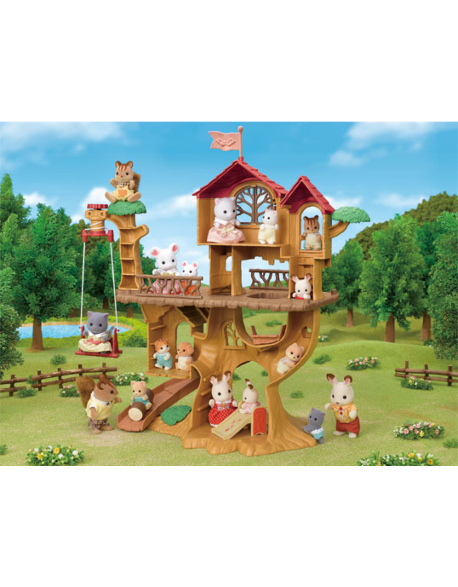 Sylvanian Families Avontuurlijke Boomhut met camping Cadeauset