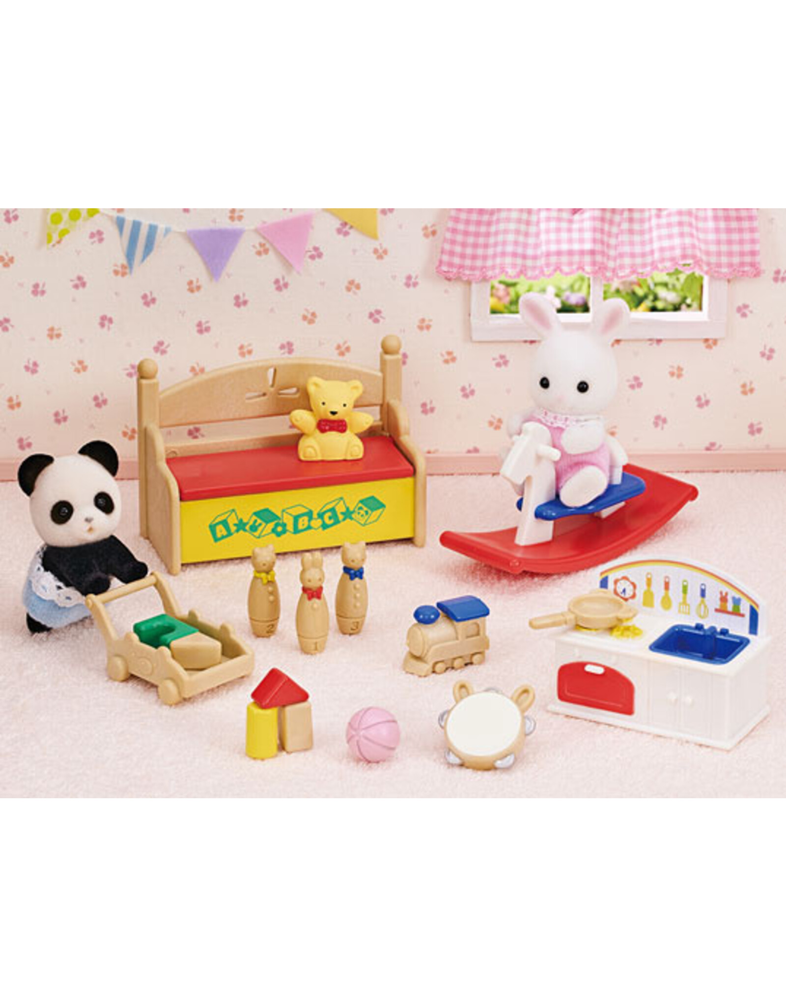 Sylvanian Families Baby's speelkamer- Baby Panda & sneeuwwitkonijn