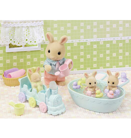 Sylvanian Families Drieling baby crème konijn badspeelset