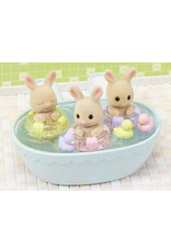 Sylvanian Families Drieling baby crème konijn badspeelset