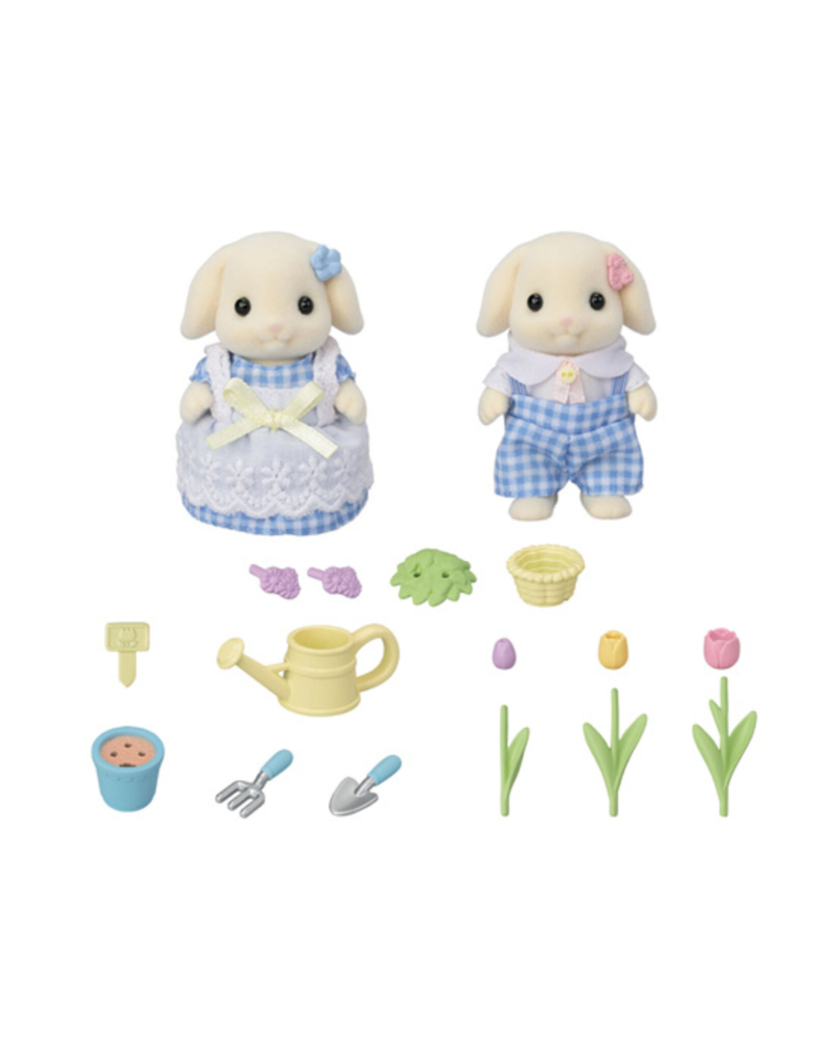 Sylvanian Families Tuinierenset- bloemen hangoorkonijn broer&zus