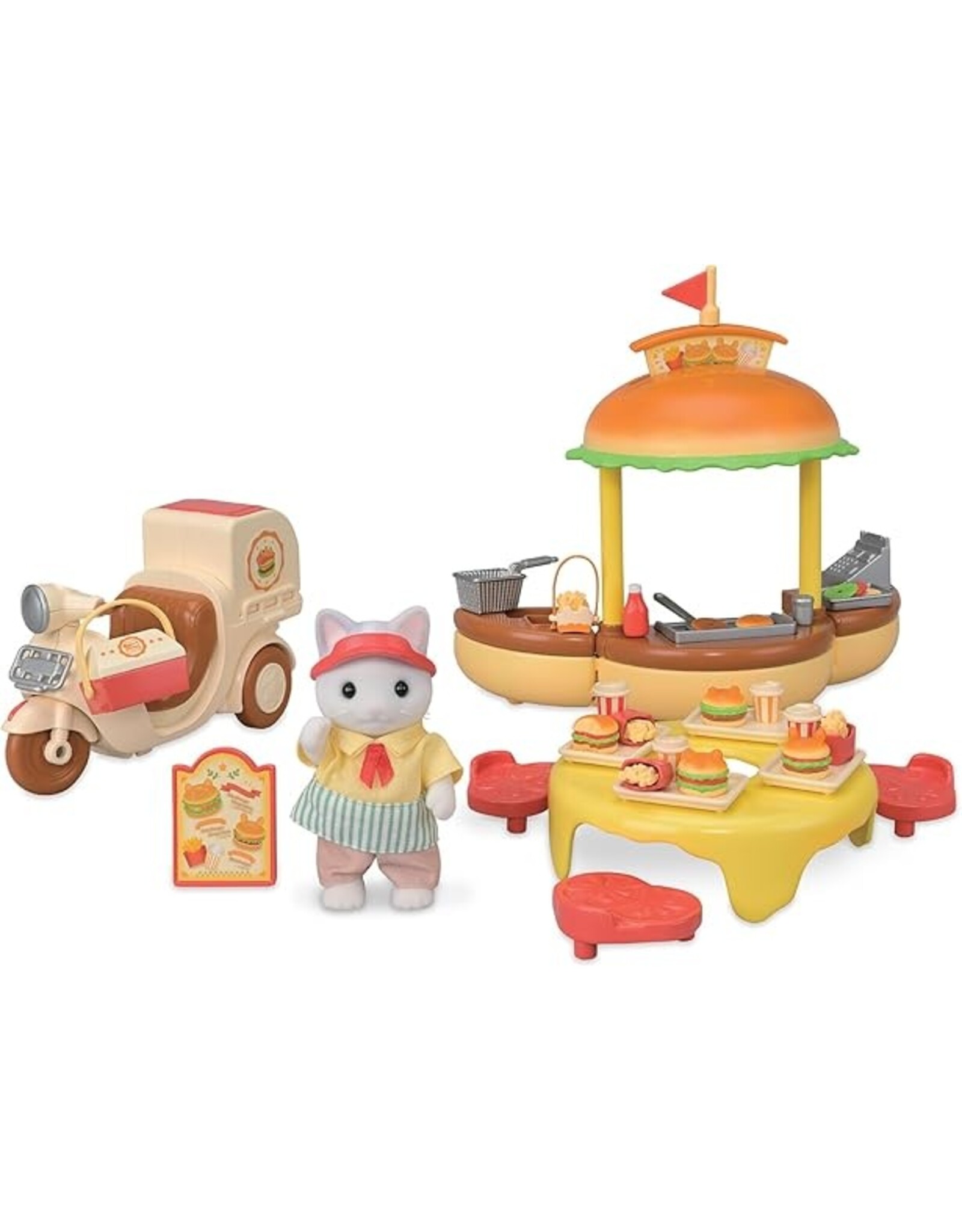 Sylvanian Families Hamburgerkraam met scooter