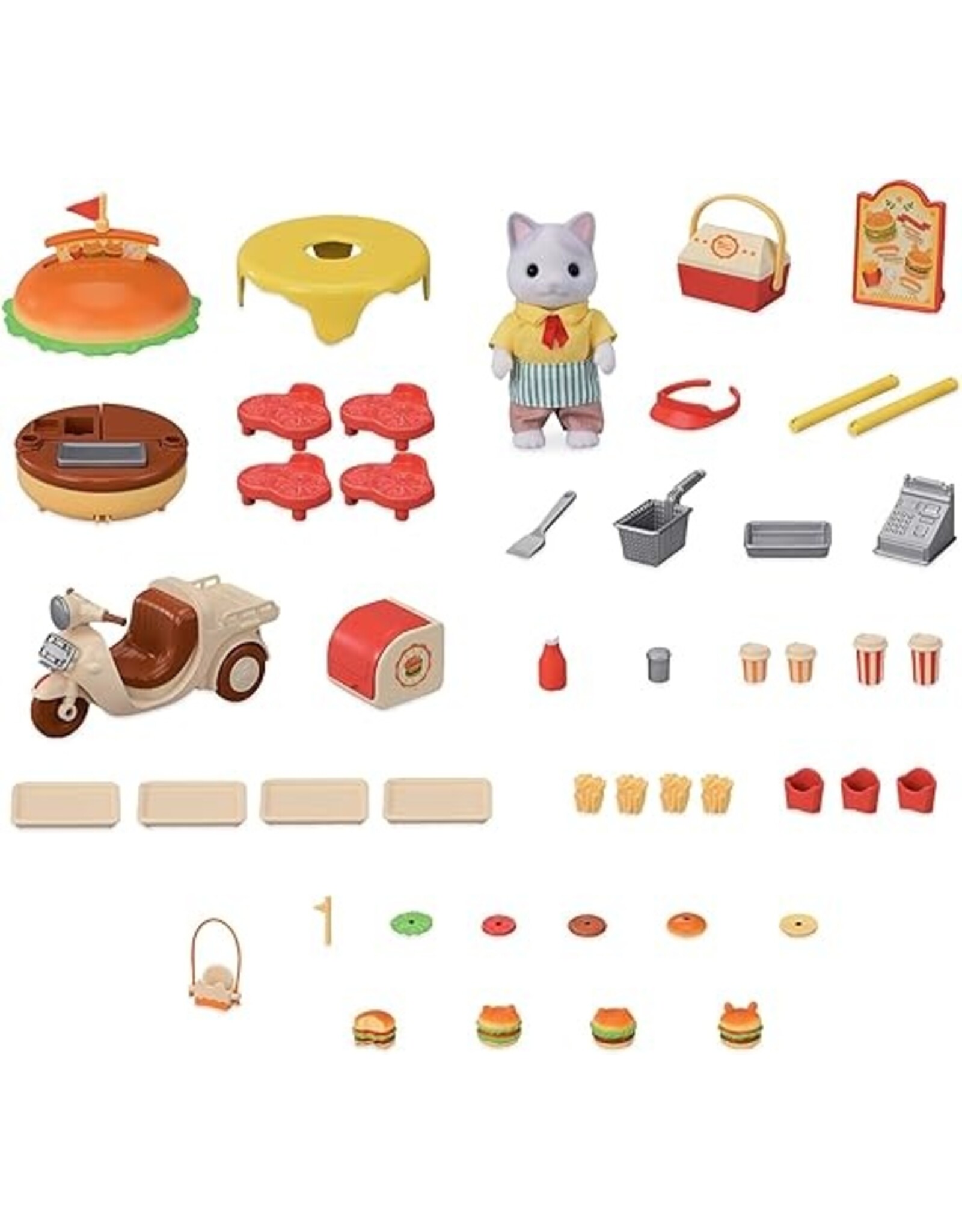 Sylvanian Families Hamburgerkraam met scooter