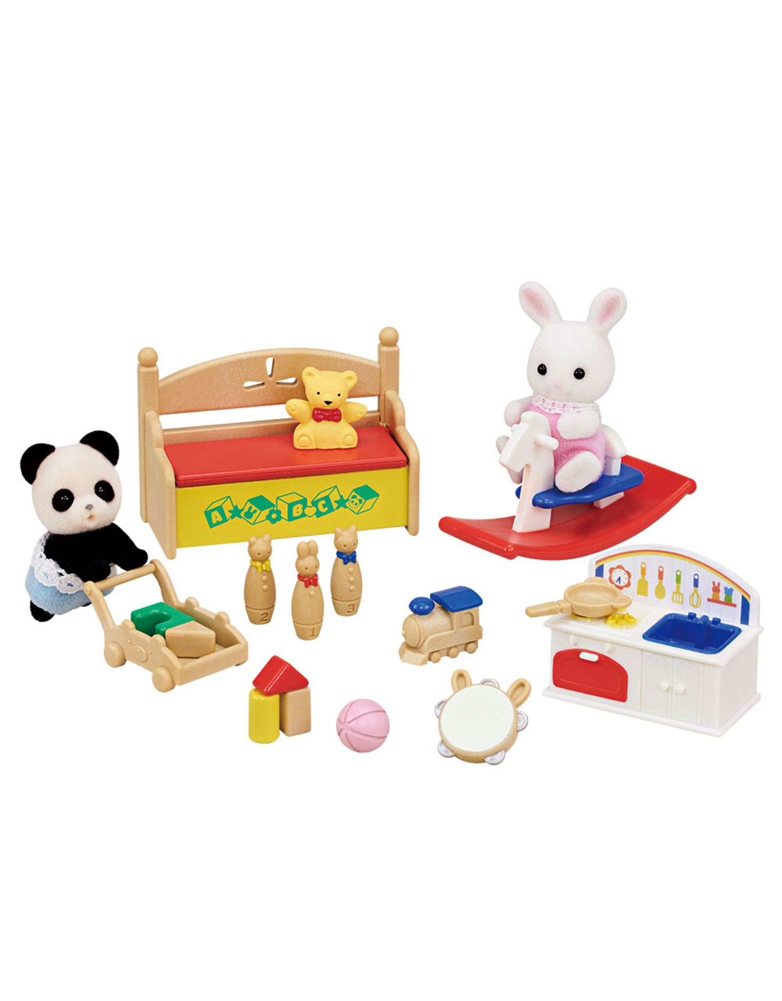 Sylvanian Families Speelkamer- Baby Panda & sneeuwwitkonijn (5709)