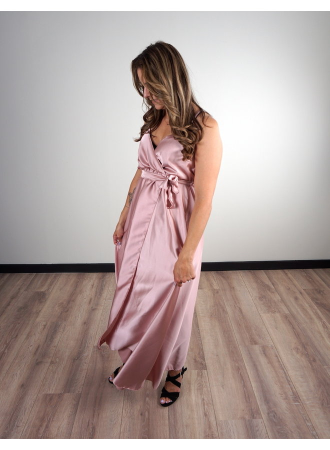 Maxi Jurk Satin Roze