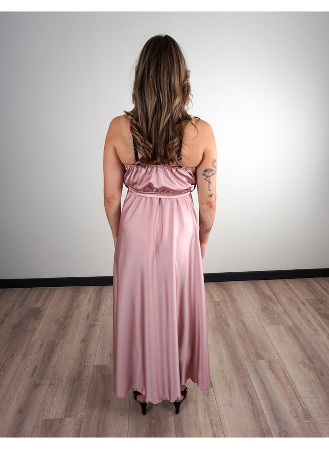 Maxi Jurk Satin Roze