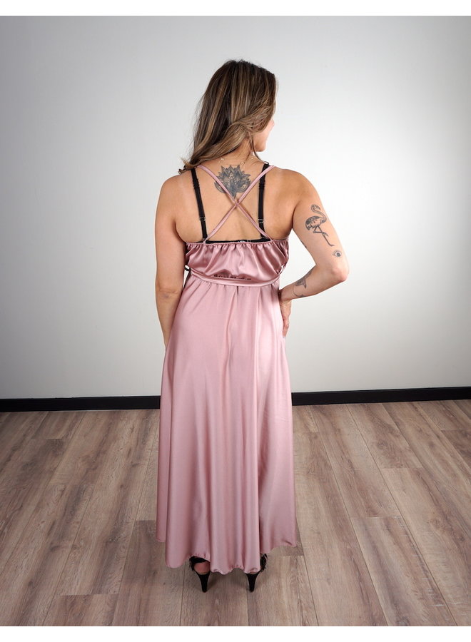 Maxi Jurk Satin Roze