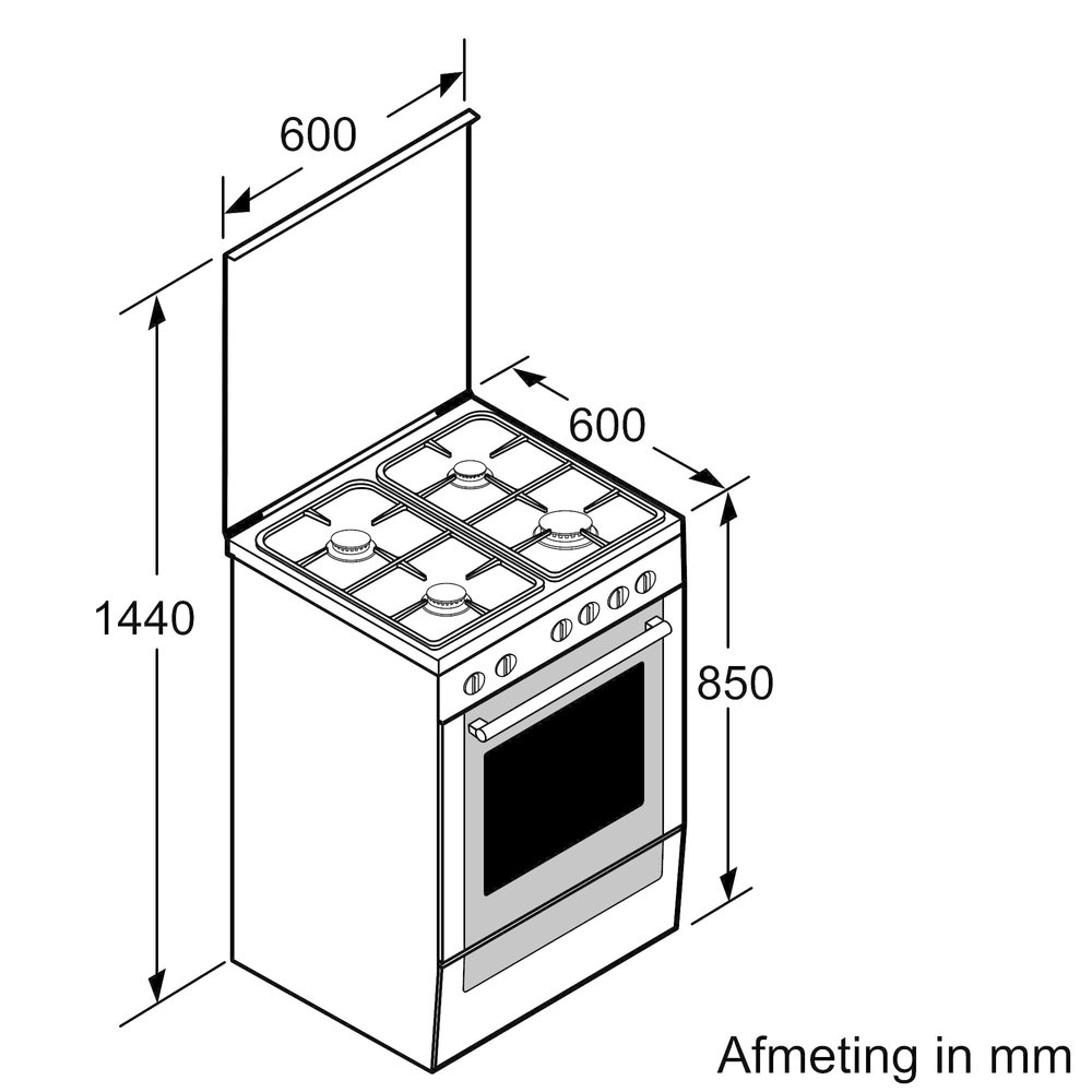 Bosch Bosch HXA090D50N - Gasfornuis Bosch Bosch HXA090D50N - Gasfornuis