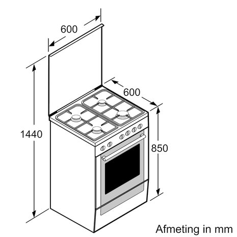 Bosch Bosch HXA090D20N - Gasfornuis Bosch Bosch HXA090D20N - Gasfornuis