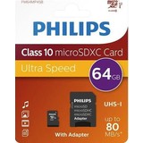 Philips Philips 64GB Micro SDXC - Micro SD kaart Philips Philips 64GB Micro SDXC - Micro SD kaart
