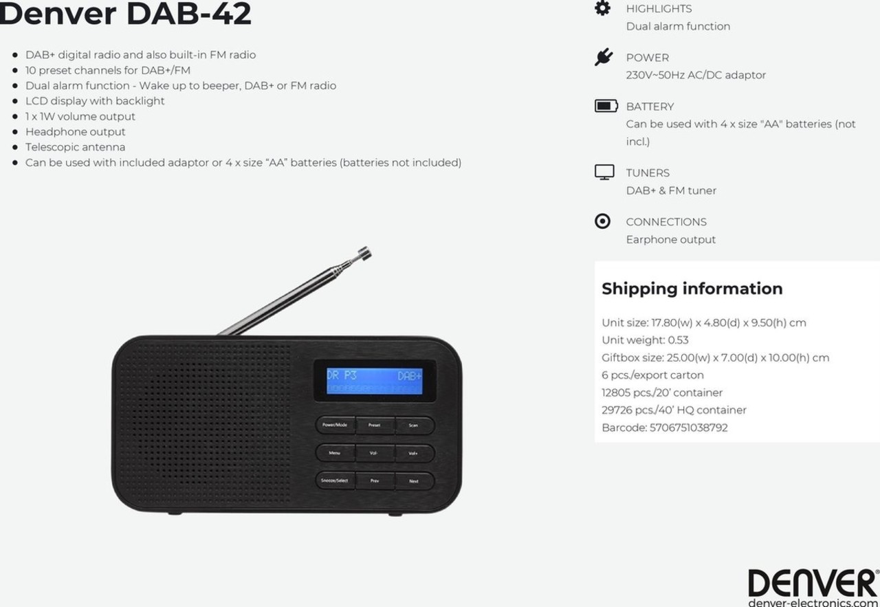 Denver Denver DAB42 - Radio