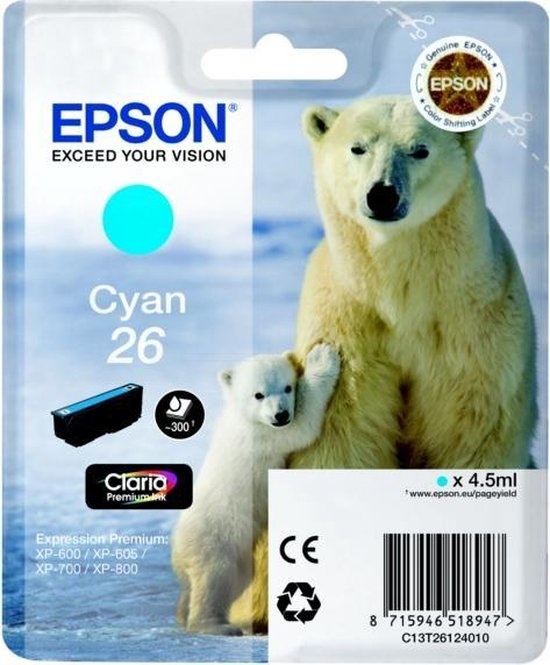 Epson Inktcartridge 26 Cyan