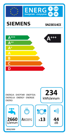 Siemens Siemens SN23EI14CE - Vrijstaande vaatwasser