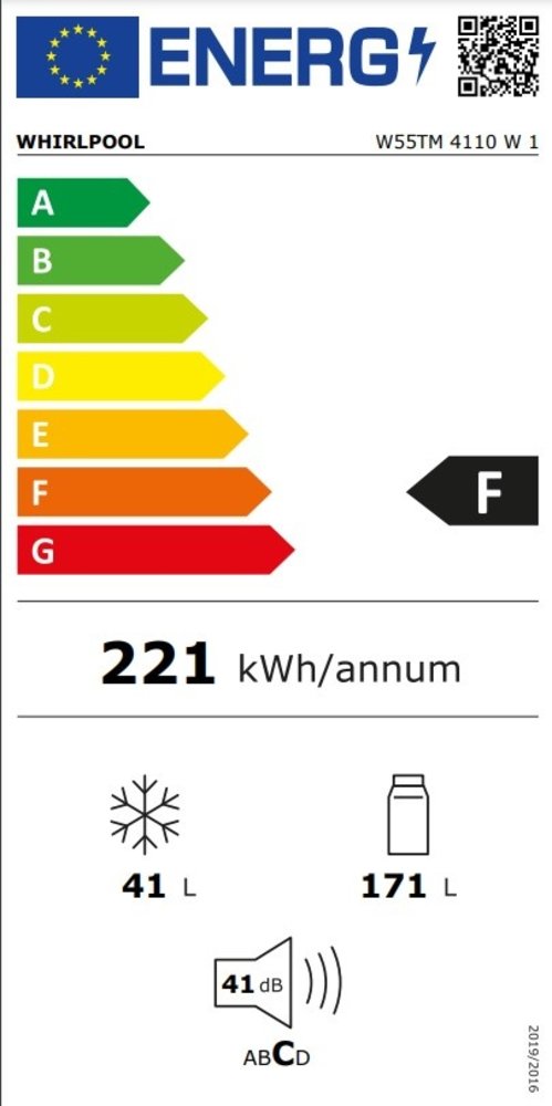 Whirlpool Whirlpool W55TM4110W1 - Koel-vriescombinatie