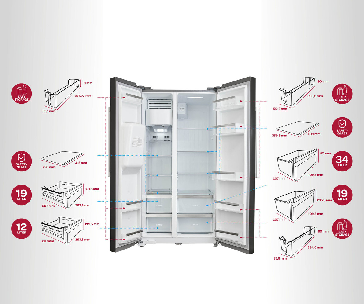 Inventum Inventum SKV1782BI - Amerikaanse koelkast Inventum Inventum SKV1782BI - Amerikaanse koelkast