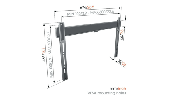 Vogel's Vogel's TVM 5605 40 -100 inch zwart Platte tv-beugel - TV muurbeugel