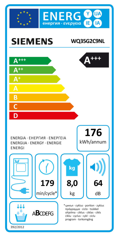 Siemens Siemens extraKlasse WQ35G2C9NL - Warmtepompdroger Siemens Siemens extraKlasse WQ35G2C9NL - Warmtepompdroger