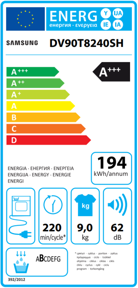 Samsung Samsung 8000 serie DV90T8240SH - Warmtepompdroger Samsung Samsung 8000 serie DV90T8240SH - Warmtepompdroger