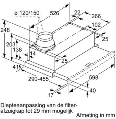 Siemens Siemens LI64LA521 - Vlakscherm afzuigkap Siemens Siemens LI64LA521 - Vlakscherm afzuigkap