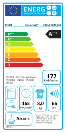 Miele Miele EcoSpeed TEC 575 P - Warmtepompdroger Miele Miele EcoSpeed TEC 575 P - Warmtepompdroger
