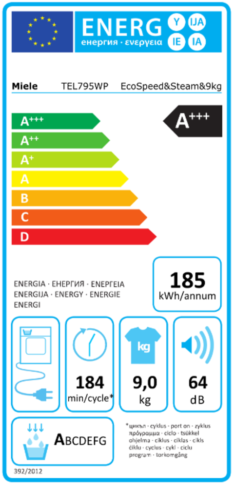 Miele Miele EcoSpeed & Steam TEL 795 WP - Warmtepompdroger Miele Miele EcoSpeed & Steam TEL 795 WP - Warmtepompdroger