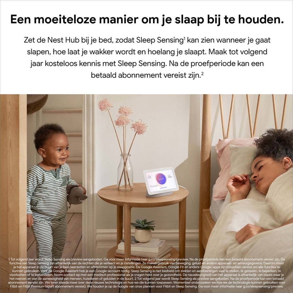 Google Google Nest Hub 2 Chalk - Smart Home systeem Google Google Nest Hub 2 Chalk - Smart Home systeem
