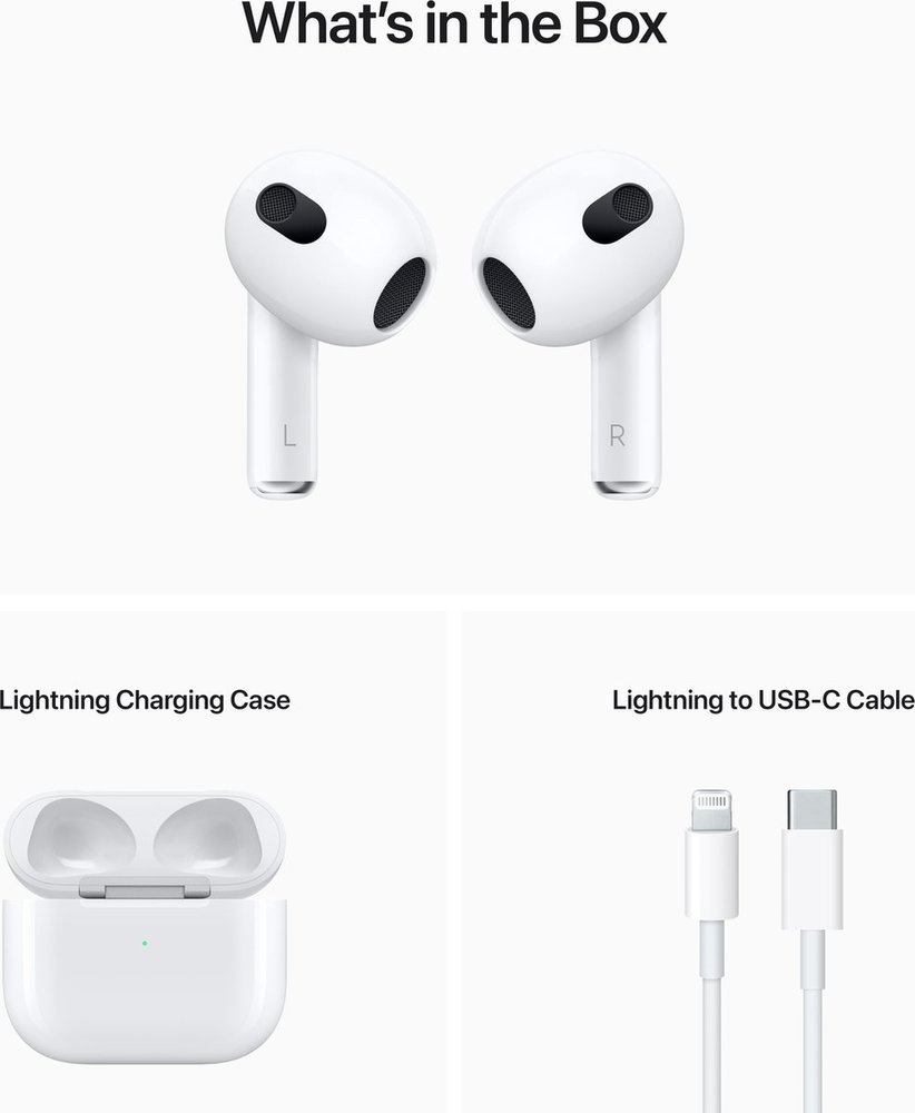 Apple Apple airpods 3 (2022) - Draadloze oordopjes Apple Apple airpods 3 (2022) - Draadloze oordopjes