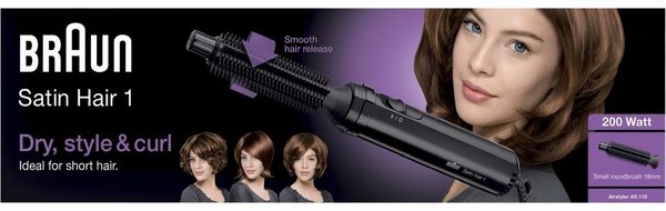 Braun Braun AS110 Satin Hair 1 Zwart - Krulborstel