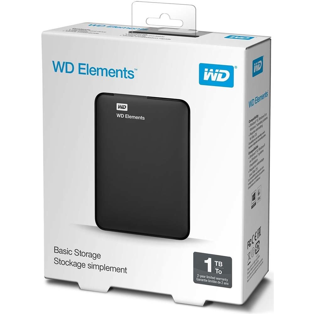 Western Digital WD Elements Portable USB 3.0 1TB Zwart - Externe harde schijf Western Digital WD Elements Portable USB 3.0 1TB Zwart - Externe harde schijf