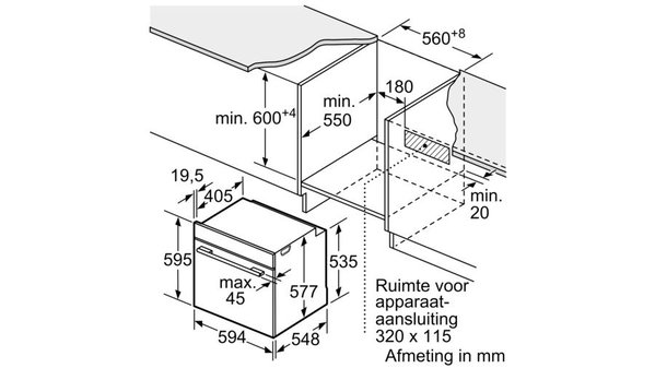 Bosch Bosch HBG633BB1 - Inbouw oven Bosch Bosch HBG633BB1 - Inbouw oven