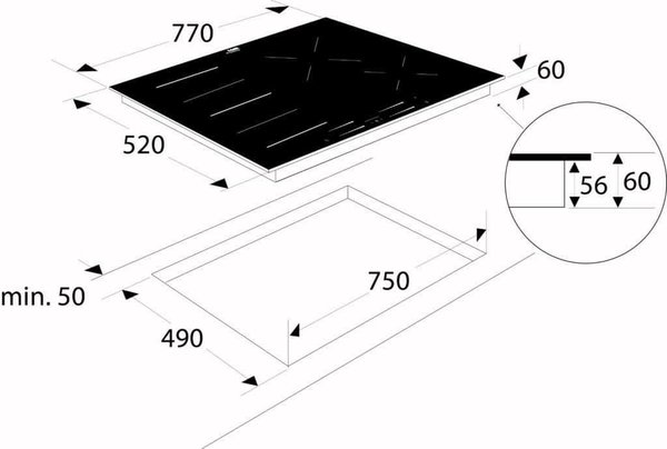 ETNA ETNA KIF577ZT  - Inductiekookplaat