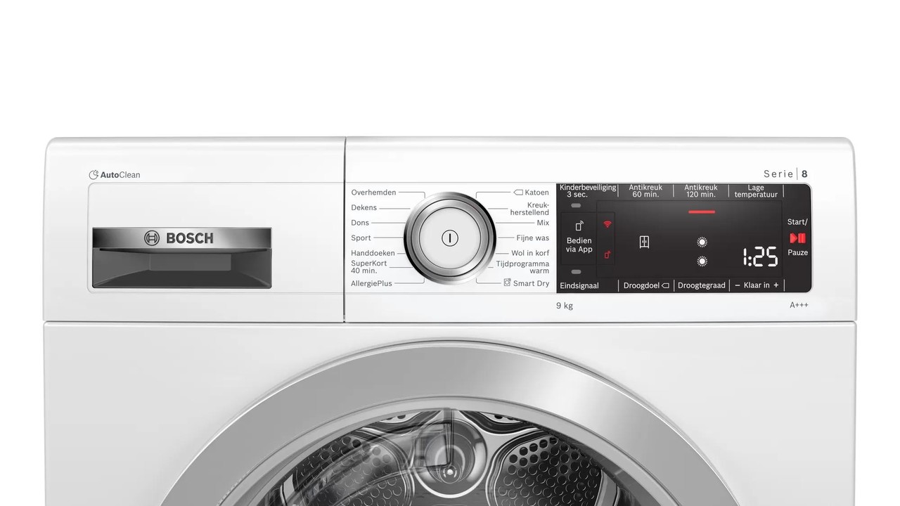 Bosch Bosch EXCLUSIV WTXH8M90NL - Warmtepompdroger Bosch Bosch EXCLUSIV WTXH8M90NL - Warmtepompdroger