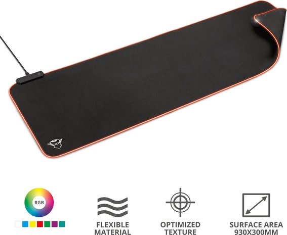 Trust Trust GXT 764 Glide-Flex RGB XXL - Muismat Trust Trust GXT 764 Glide-Flex RGB XXL - Muismat