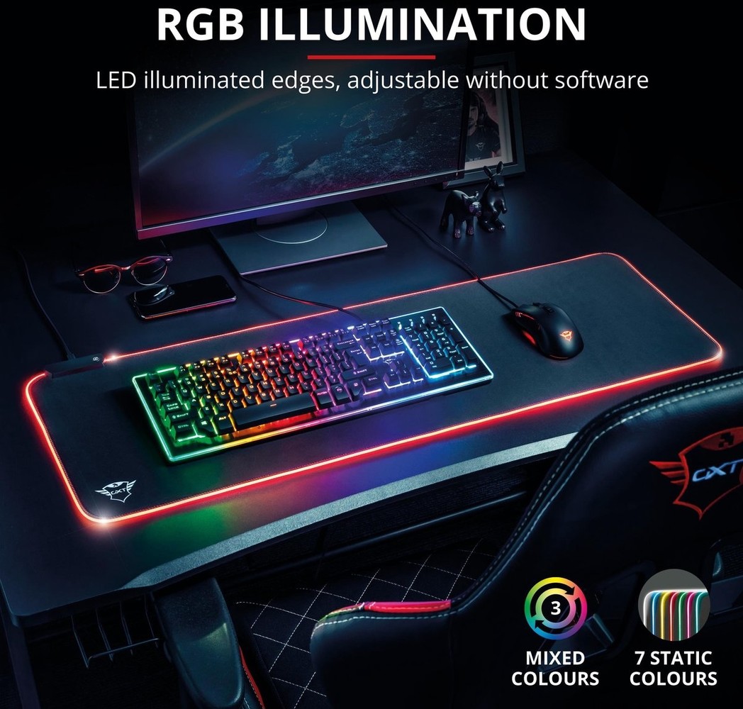 Trust Trust GXT 764 Glide-Flex RGB XXL - Muismat Trust Trust GXT 764 Glide-Flex RGB XXL - Muismat