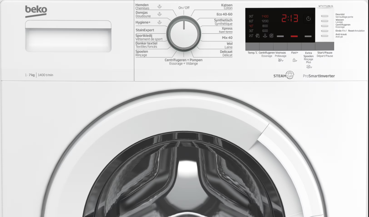Beko Beko WTV7712BLS1 - Wasmachine Beko Beko WTV7712BLS1 - Wasmachine