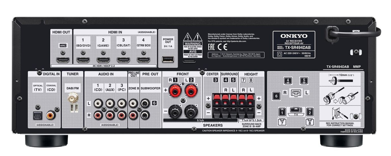 Onkyo TX-SR494DAB - Receiver Onkyo TX-SR494DAB - Receiver